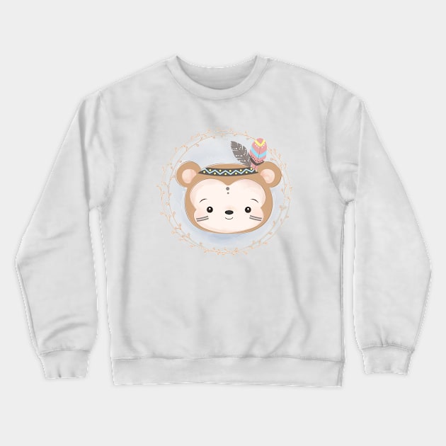 Monkey Crewneck Sweatshirt by O2Graphic